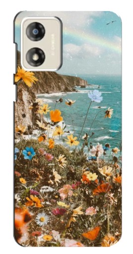 Чехол с печатью "Яркие полевые цветы" для Motorola MOTO E13