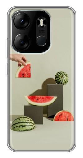 Силиконовый чехол с изображением "Арт Арбузы" для Tecno Spark Go 2023 (BF7)