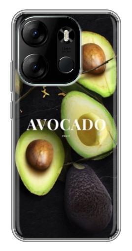 Чехол с принтом "Авокадо на черном" для Tecno Spark Go 2023 (BF7)