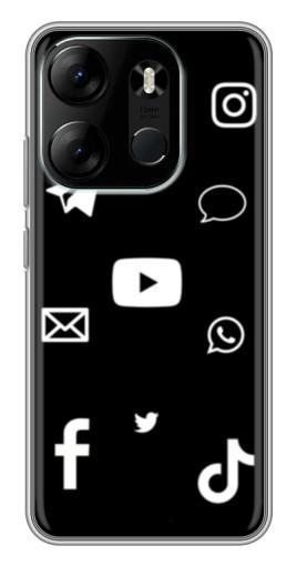 Силиконовый чехол с изображением "Белые иконки" для Tecno Spark Go 2023 (BF7) Силиконовый чехол с изображением "Белые иконки" для Tecno Spark Go 2023 (BF7)