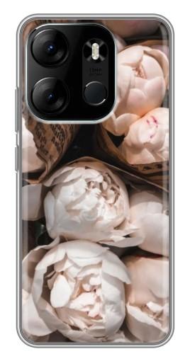 Силиконовый чехол с изображением "Букет пионов" для Tecno Spark Go 2023 (BF7)