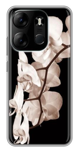 Чехол с принтом "Черно-белая орхидея" для Tecno Spark Go 2023 (BF7)