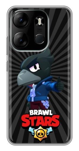 Силиконовый чехол с изображением "Crow Brawl Stars" для Tecno Spark Go 2023 (BF7)