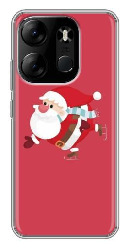 Чехол с печатью "Дед Мороз на коньках" для Tecno Spark Go 2023 (BF7)