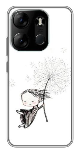 Чехол с принтом "Девочка с одуванчиком" для Tecno Spark Go 2023 (BF7)