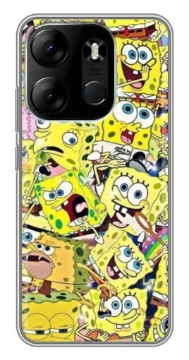 Чехол с картинкой "Эмоции Спанч-Боба" для Tecno Spark Go 2023 (BF7)