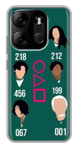 Чехол с печатью "Герои кальмара" для Tecno Spark Go 2023 (BF7)