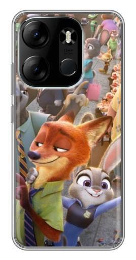 Силиконовый чехол с изображением "Герои Зверополис" для Tecno Spark Go 2023 (BF7)