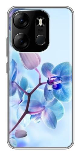 Чехол с принтом "Голубые орхидеи" для Tecno Spark Go 2023 (BF7)