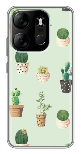 Чехол с картинкой "Кактусы в горшочках " для Tecno Spark Go 2023 (BF7)