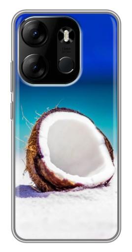 Силиконовый чехол с изображением "Кокос на пляже" для Tecno Spark Go 2023 (BF7)