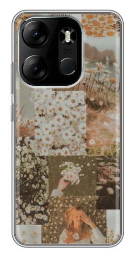 Чехол с принтом "Коллаж ромашек " для Tecno Spark Go 2023 (BF7)