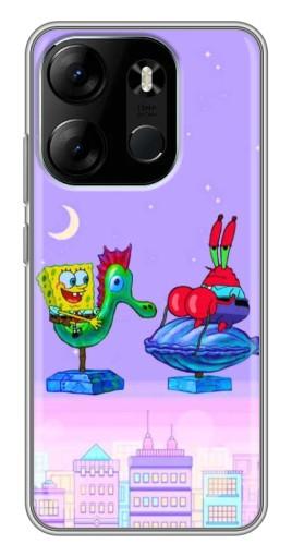 Силиконовый чехол с изображением "Крабс и Спанч Боб" для Tecno Spark Go 2023 (BF7)