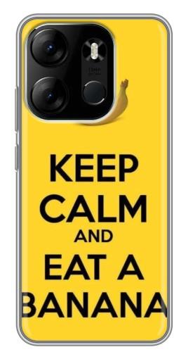 Силиконовый чехол с изображением "Кушай бананы" для Tecno Spark Go 2023 (BF7)