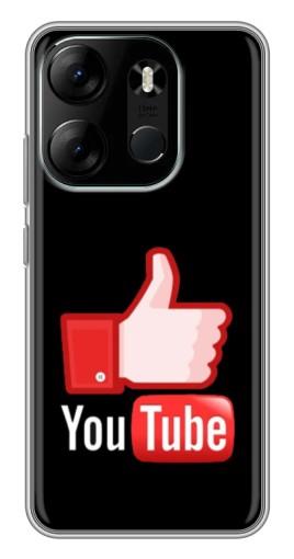 Чехол с принтом "Лайк YouTube" для Tecno Spark Go 2023 (BF7)