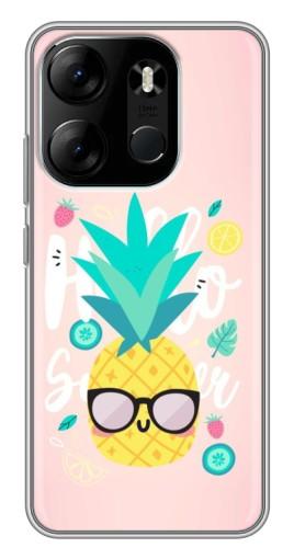 Силиконовый чехол с изображением "Летний ананас" для Tecno Spark Go 2023 (BF7)