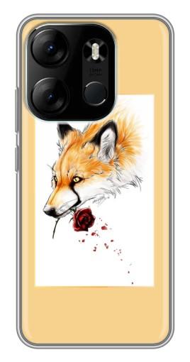 Чехол с печатью "Лиса с розой" для Tecno Spark Go 2023 (BF7)