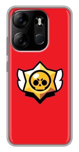 Силиконовый чехол с изображением "Лого на красном" для Tecno Spark Go 2023 (BF7)