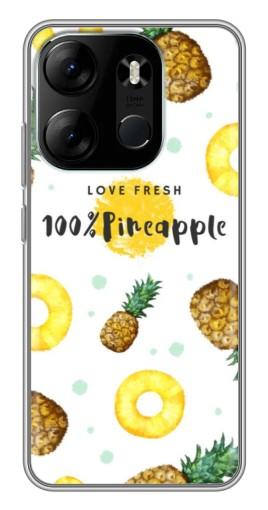 Силиконовый чехол с изображением "Любовь к ананасам" для Tecno Spark Go 2023 (BF7)