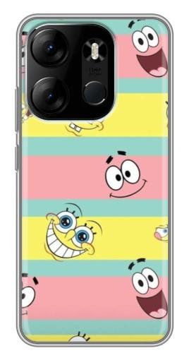 Чехол с принтом "Мордашки" для Tecno Spark Go 2023 (BF7)