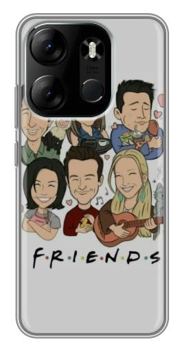 Чехол с картинкой "Мультяшные Друзья" для Tecno Spark Go 2023 (BF7)