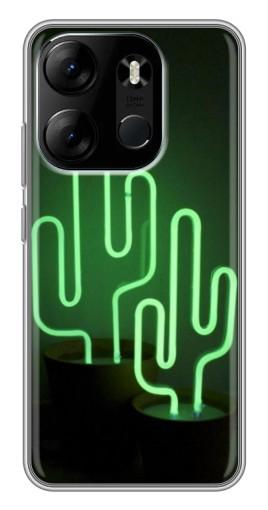 Чехол с картинкой "Неоновый кактус" для Tecno Spark Go 2023 (BF7)