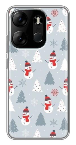 Чехол с печатью "Новогодний фон" для Tecno Spark Go 2023 (BF7)