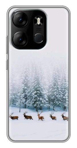 Силиконовый чехол с изображением "Олени в лесу" для Tecno Spark Go 2023 (BF7)