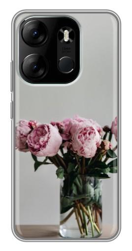 Силиконовый чехол с изображением "Пионы в вазе" для Tecno Spark Go 2023 (BF7)
