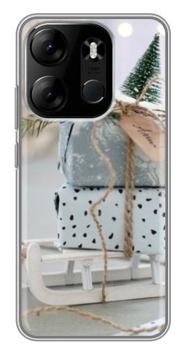 Силиконовый чехол с изображением "Подарки на санках" для Tecno Spark Go 2023 (BF7)