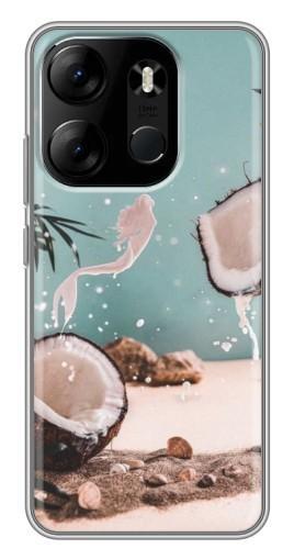 Чехол с принтом "Половинки кокоса" для Tecno Spark Go 2023 (BF7)