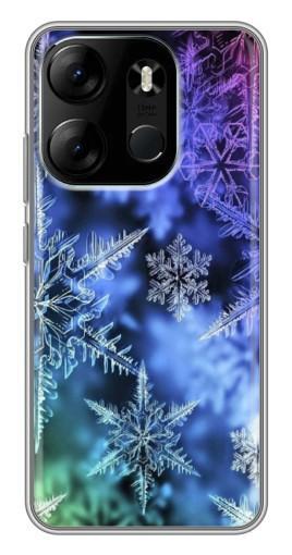 Чехол с принтом "Разноцветные снежинки" для Tecno Spark Go 2023 (BF7)