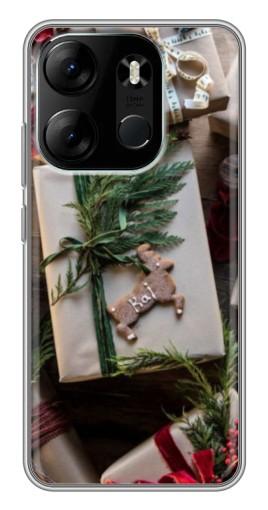 Силиконовый чехол с изображением "Рождественские подарки" для Tecno Spark Go 2023 (BF7)