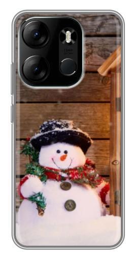 Чехол с принтом "Рождественский снеговик" для Tecno Spark Go 2023 (BF7)