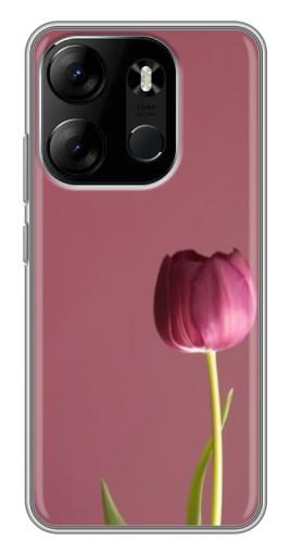 Чехол с принтом "Розовый тюльпан" для Tecno Spark Go 2023 (BF7)