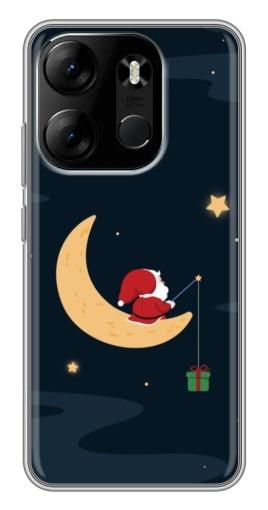 Чехол с печатью "Санта на луне" для Tecno Spark Go 2023 (BF7)