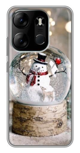 Чехол с принтом "Снеговик в шаре" для Tecno Spark Go 2023 (BF7)