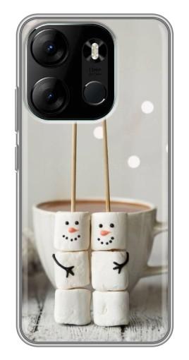Чехол с картинкой "Снеговики из зефира" для Tecno Spark Go 2023 (BF7)