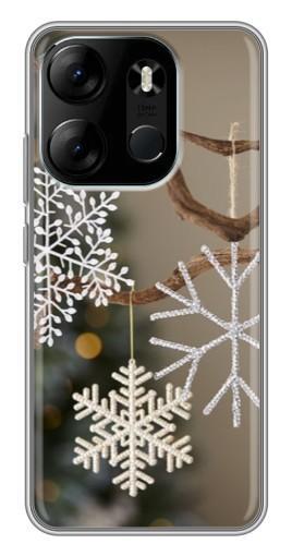 Чехол с принтом "Снежинки на ветке" для Tecno Spark Go 2023 (BF7)