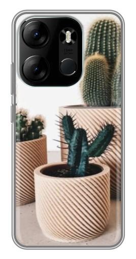 Чехол с принтом "стильные кактусы" для Tecno Spark Go 2023 (BF7)