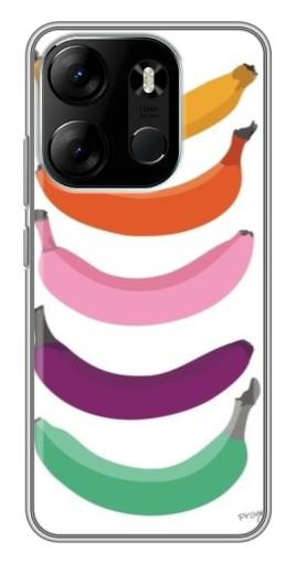 Силиконовый чехол с изображением "Цветные бананы" для Tecno Spark Go 2023 (BF7)