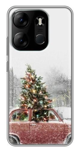 Силиконовый чехол с изображением "Елка в машине" для Tecno Spark Go 2023 (BF7)