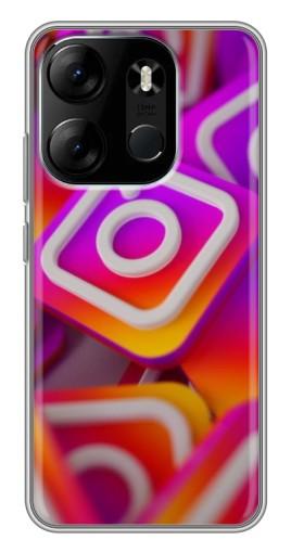 Чехол с принтом "Значки Инстаграм" для Tecno Spark Go 2023 (BF7)