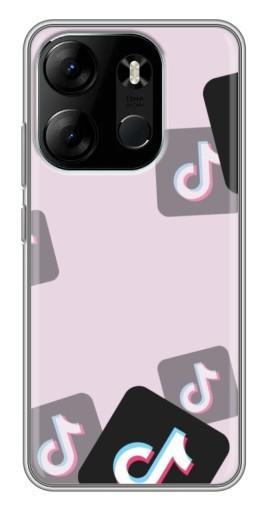 Чехол с картинкой "Значки ТикоТока" для Tecno Spark Go 2023 (BF7)