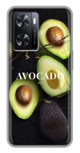 Чехол с картинкой "Авокадо на черном" для Oppo a57s