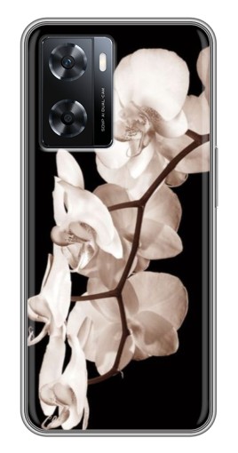Чехол с принтом "Черно-белая орхидея" для Oppo a57s