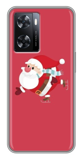 Силиконовый чехол с изображением "Дед Мороз на коньках" для Oppo a57s
