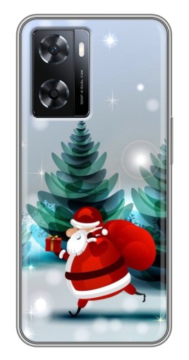 Силиконовый чехол с изображением "Дед Мороз с подарком" для Oppo a57s