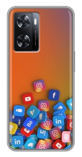 Чехол с принтом "Иконки соц сетей" для Oppo a57s