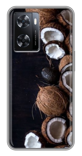 Чехол с принтом "Кокосы на черном" для Oppo a57s
